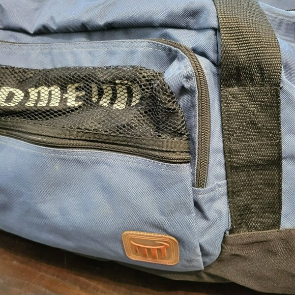 ROME Large 3-Pocket Duffle Bag 25x12" Blue Suitcase Gym Sport Carry-On Bag - Picture 3 of 10